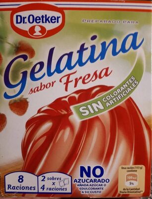 Preparado para Gelatina sabor fresa front packaging