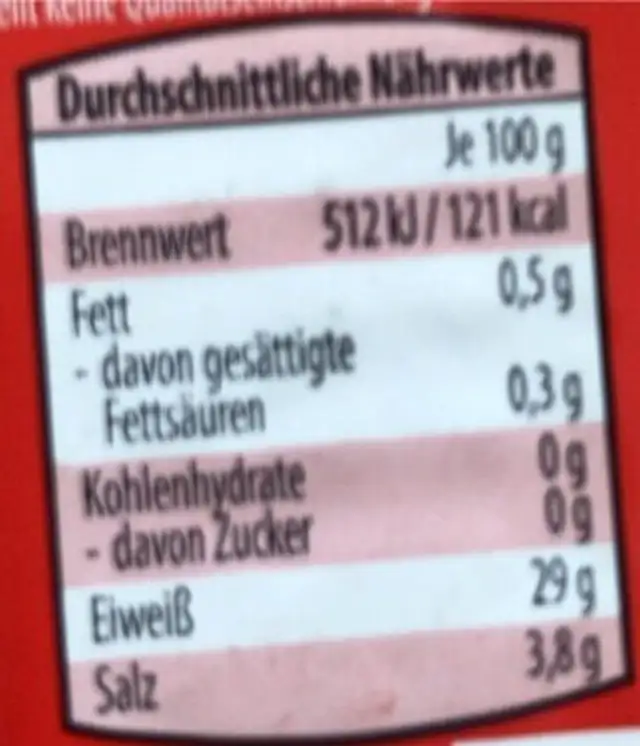 Harzer Minis Natur nutrition facts table