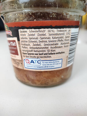 Schlachte-Mett ingredients label