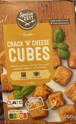 Crack ‘n’ Cheese Cubes front packaging