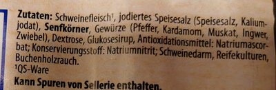 Mettenden ingredients label
