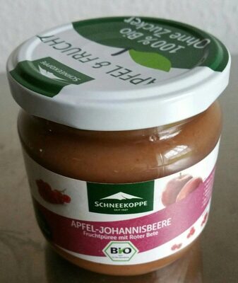 Apfel-Johannisbeere Fruchtpüree mit roter Bete