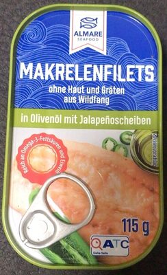 Makrelenfilets in Olivenöl mit Jalapeñoscheiben