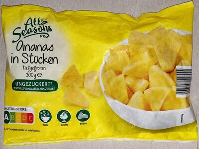 Ananas in Stücken, ungezuckert, tiefgefroren