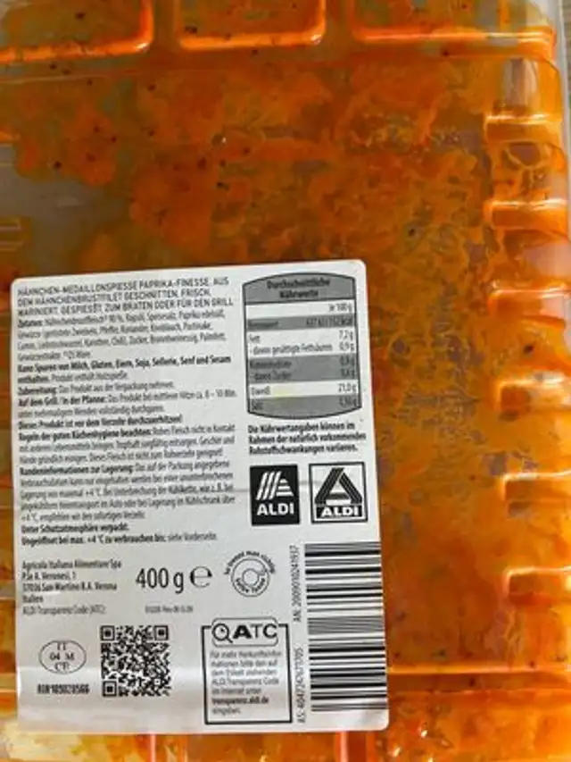 hänchen medailonspiesse nutrition facts table