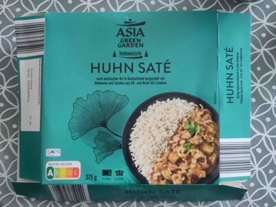 ALDI ASIA GREEN GARDEN Huhn Fertiggericht Huhn Saté 2.29€ 375g Schale 1kg 6.11€ front packaging