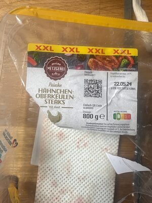 ALDI MEINE METZGEREI Huhn Hähnchen-Oberkeule  Frisch mit Rückenstück für den Ofen oder Grill     Aus der Kühlung 6.99€ 800g Packung 1kg 3.50€