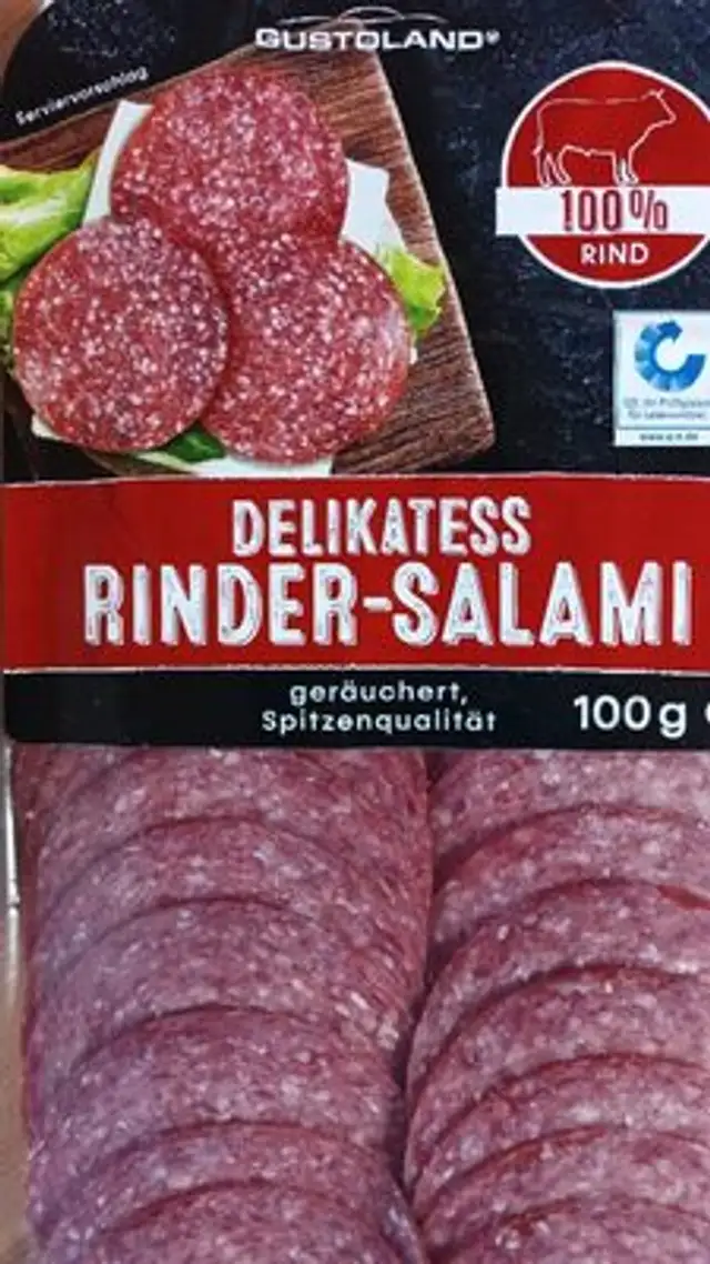 Delikatesse Rinder-Salami front packaging