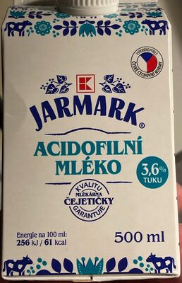 acidofilní mléko front packaging