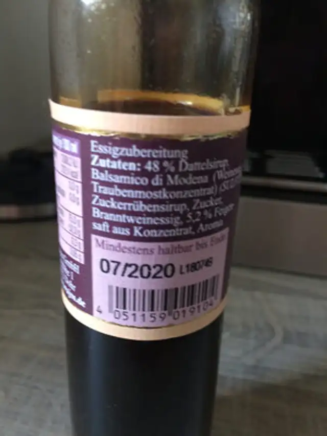 feige dattel ingredients label