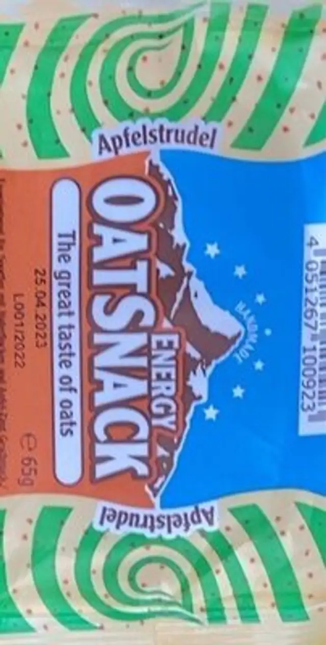 Energy Oatsnack front packaging