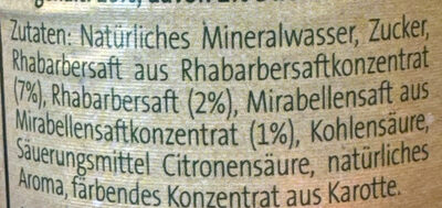 Genuss Limonade ingredients label