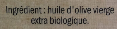 Huile d'olive vierge extra ingredients label