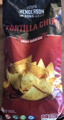 Barbeque tortilla chips front packaging