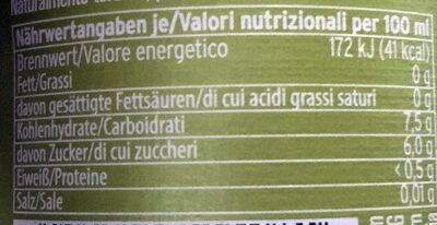 NatuerRadler nutrition facts table