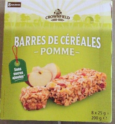Barres de céréales Pomme Sans sucres ajoutés