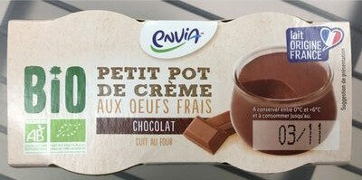 Petit pot de creme aux oeufs frais chocolat