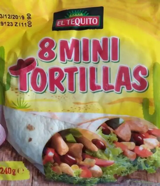 8 mini tortillas front packaging