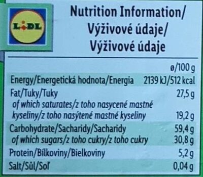 Neapolitan Wafers nutrition facts table
