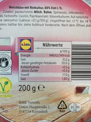 "Fleur Rouge", Weichkäse mit Rotkultur, 60 % Fett i. Tr.