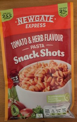 Tomato and Herb flavour pasta snack shots