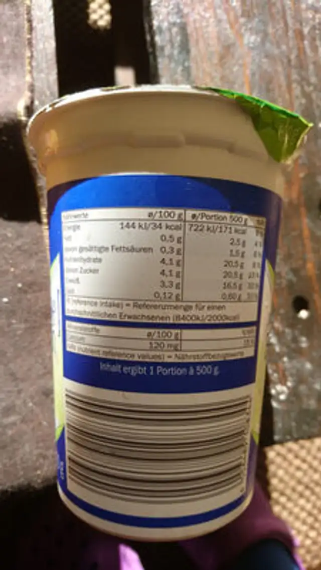 Buttermilch ingredients label