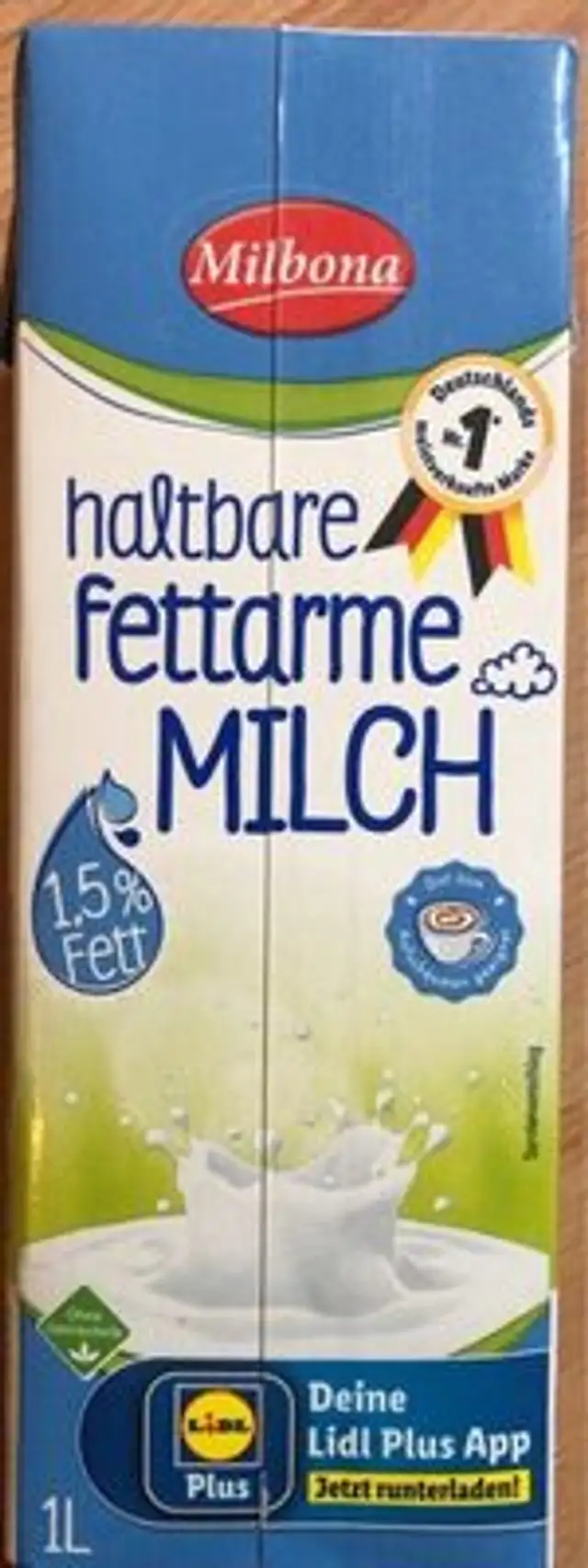 Haltbare Fettarme Milch front packaging