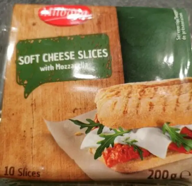 Soft cheese slices front packaging