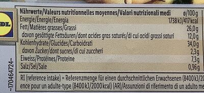 Pâte à gâteau à l'épeautre nutrition facts table
