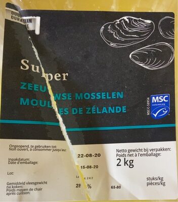 Moules de Zélande front packaging