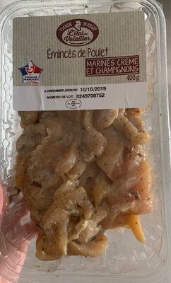 Emincés de poulet Marinés Crème et Champignons