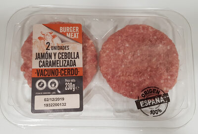 Hamburguesas de jamón y cebolla caramelizada