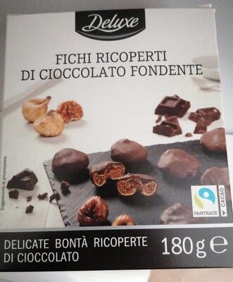 Fichi ricoperti di cioccolato fondente front packaging