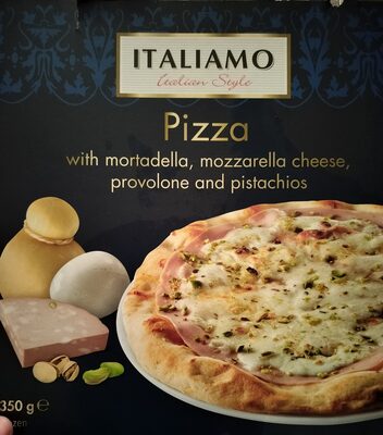 Pizza italiamo mortadella provolone e pistacchi