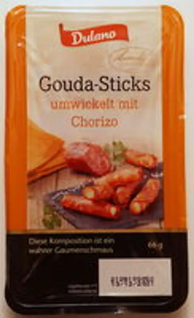 Gouda-Sticks umwickelt mit Chorizo