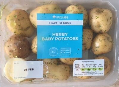 READY TO COOK HERBY BABY POTATOES Use by 24 AUG 38