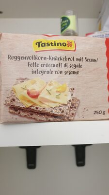 fette croccanti di segale integrale con sesamo front packaging