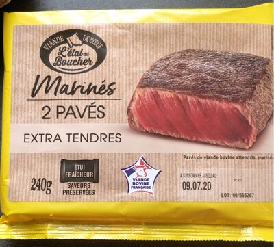 2 pavés de viande bovine attendris, marinés