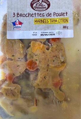 3 brochettes de poulet
