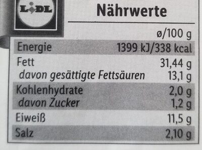 Leberpastete mit Serano Schinken g.t.S. nutrition facts table