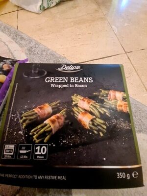 Green beans in bacon front packaging