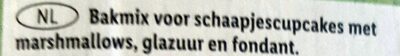 Bakmix voor schaapjescupcakes met marshmallows, glazuur en fondant