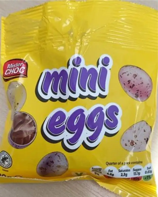 Mini Eggs front packaging