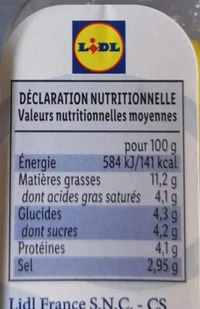 Antipasti Mix nutrition facts table