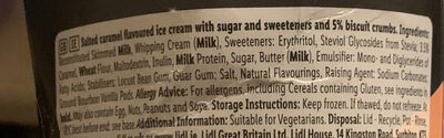 High Protein Salted Caramel Ice Cream ingredients label