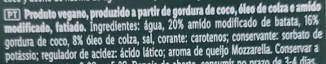 Vegan slices cheese flavour ingredients label