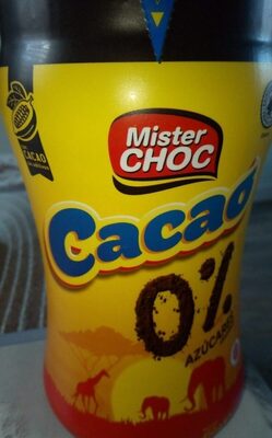 Mister choc Cacao 0% front packaging