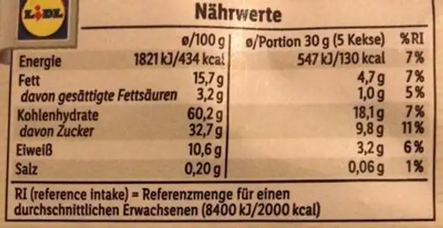 Sondey Cantuccini mit Mandeln 4056489267119 Kekse mit Mandeln nutrition facts table