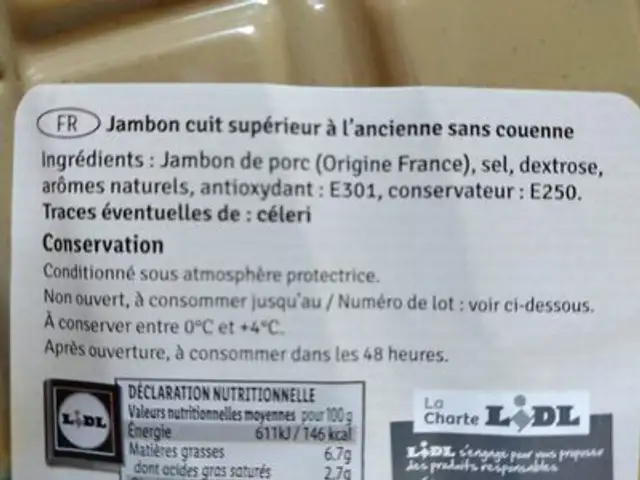 Jambon à l'ancienne 4 tranches ingredients label