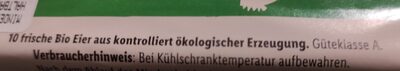 Frische Bio Eier ingredients label